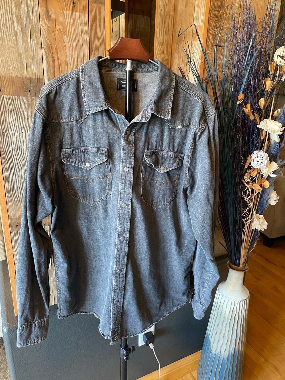 Kimes Ranch Men's Grimes Black Denim Button Down Shirt KR-GRIMES